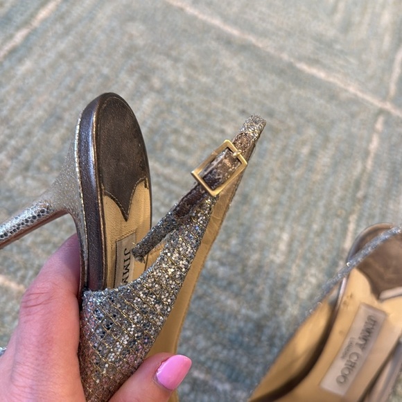 Jimmy Choo Sparkly Silver Heels - Picture 10 of 15